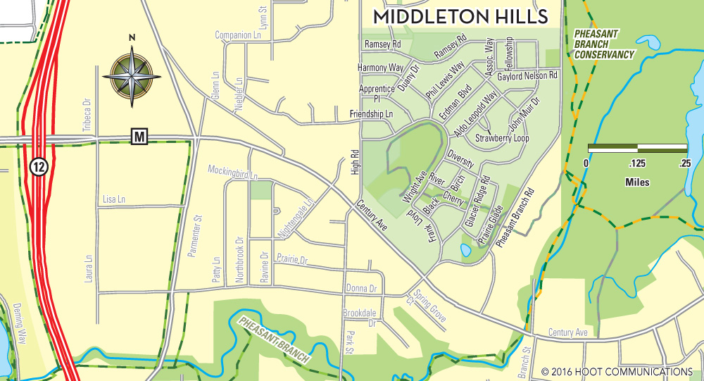 Map of Middleton Hills, Middleton, WI